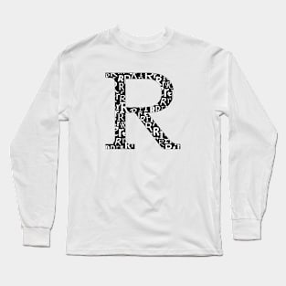 R Filled - Typography Long Sleeve T-Shirt